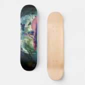 Wolf Girl Raven Bat Moon Skateboard (Vorderseite)