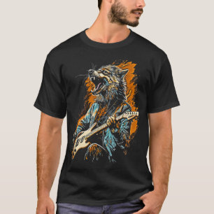 Wolf Gitarre Rock Art für Musikliebhaber und wilde T-Shirt