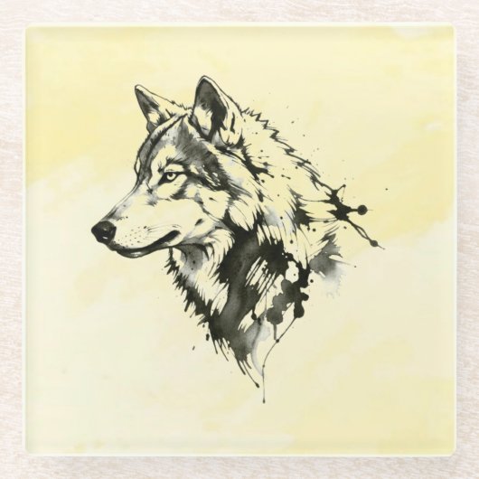 Wolf Glasuntersetzer (Vorderseite)