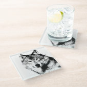 Wolf Glasuntersetzer (Schrägansicht)