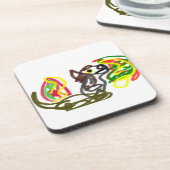 Wolf glücklicher Herbst Getränkeuntersetzer (Linke Seite)