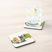 Wolf glücklicher Herbst Getränkeuntersetzer (Rechte Seite)