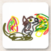 Wolf glücklicher Herbst Getränkeuntersetzer (Vorderseite)