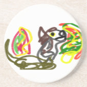 Wolf glücklicher Herbst Getränkeuntersetzer (Vorne)