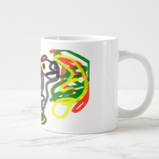 Wolf glücklicher Herbst Jumbo-Tasse (Rechts)