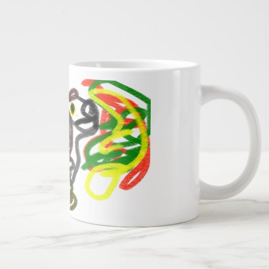 Wolf glücklicher Herbst Jumbo-Tasse (Rechts)