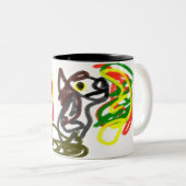 Wolf glücklicher Herbst Zweifarbige Tasse (VorderseiteRechts)