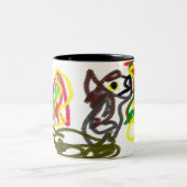 Wolf glücklicher Herbst Zweifarbige Tasse (Mittel)