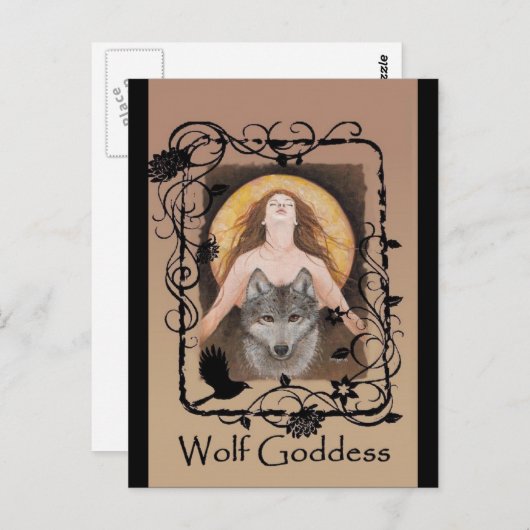Wolf Goddess Postcard von Lori Karels Postkarte (Vorne/Hinten)