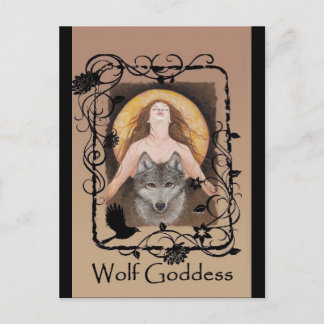 Wolf Goddess Postcard von Lori Karels Postkarte