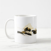 Wolf Golden Line Art Bergszene Tasse (Links)