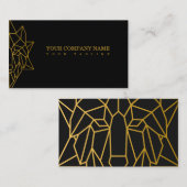 Wolf goldenes geometrisches Design Logo modern maß Visitenkarte (Vorne/Hinten)