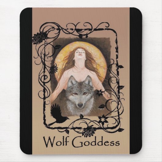 Wolf-Göttin Mousepad durch Lori Karels (Vorne)