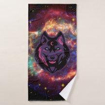 Wolf Grafik Illustration, kosmischer Hintergrund