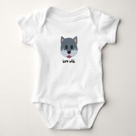 Wolf-grafischer Säugling einteilig Baby Strampler