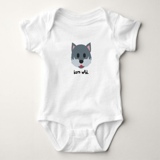 Wolf-grafischer Säugling einteilig Baby Strampler (Vorderseite)