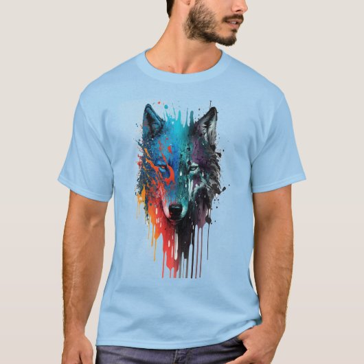 Wolf Graphic Art Animal Wolves Fan Art T-Shirt (Vorderseite)