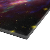 Wolf Graphic Artwork, Lila kosmischer Hintergrund Schneidebrett (Ecke)
