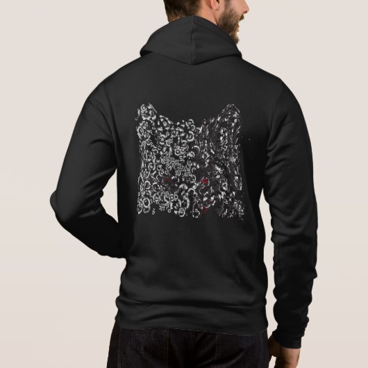 Wolf grauer Mann Hoodie (Rückseite)