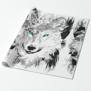 Wolf   Grauer Wolf Zeichnend   Schleifpapier Geschenkpapier