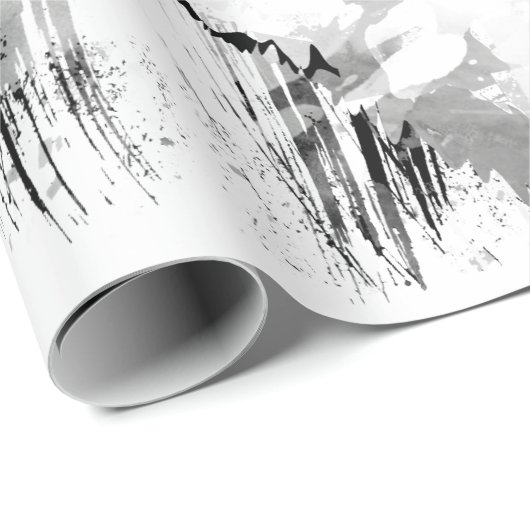 Wolf | Grauer Wolf Zeichnend | Schleifpapier Geschenkpapier (Rolleneckpunkt)