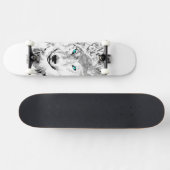 Wolf | Grauer Wolf Zeichnend | Wolf Skateboard (Horizontal)