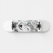 Wolf | Grauer Wolf Zeichnend | Wolf Skateboard (Horizontal)
