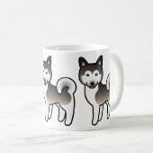 Wolf Gray Alaskan Malamute Dog Illustration Kaffeetasse (VorderseiteRechts)