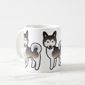 Wolf Gray Alaskan Malamute Dog Illustration Kaffeetasse (Vorderseite Links)