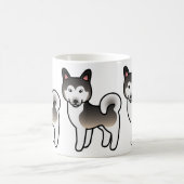 Wolf Gray Alaskan Malamute Dog Illustration Kaffeetasse (Mittel)