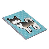 Wolf Gray Alaskan Malamute Dog Illustration Notizblock (Rechte Seite)