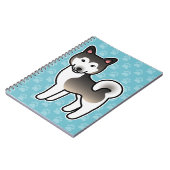 Wolf Gray Alaskan Malamute Dog Illustration Notizblock (Linke Seite)