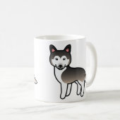 Wolf Gray Cartoon Siberian Husky Dog Kaffeetasse (VorderseiteRechts)