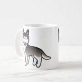 Wolf Gray Cartoon Siberian Husky Dog Kaffeetasse (Vorderseite Links)