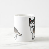 Wolf Gray Cartoon Siberian Husky Dog Kaffeetasse (Mittel)