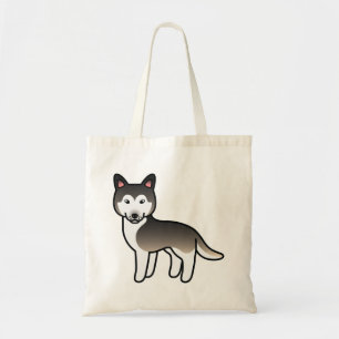 Wolf Gray Cartoon Siberian Husky Dog Tragetasche