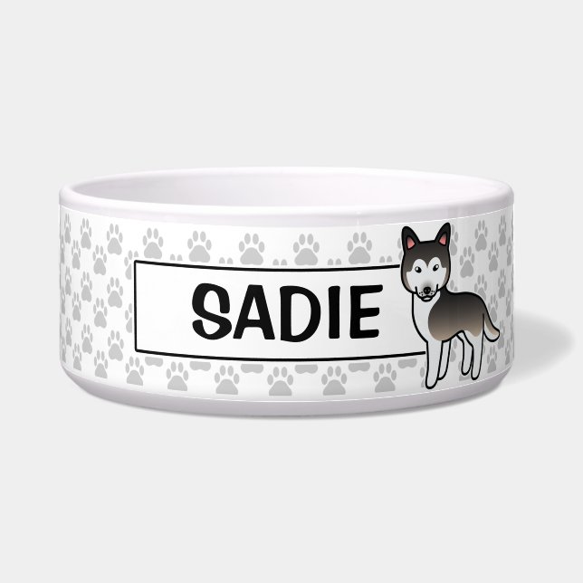 Wolf Gray Cartoon Siberian Husky Napf (Vorderseite)