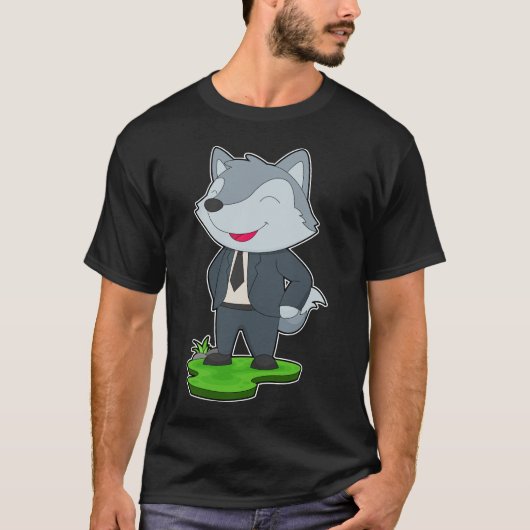 Wolf Groom Krawatte Wedding T-Shirt (Vorderseite)