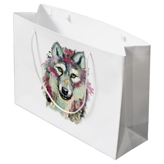 Wolf Große Geschenktüte (Rückseite Schrägansicht)