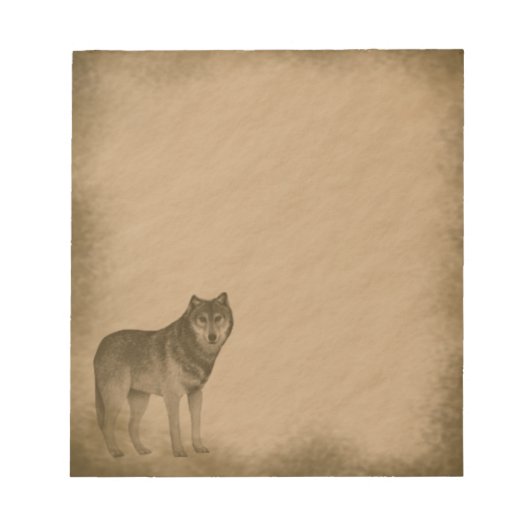 Wolf-grunge Notizblock (Vorderseite)