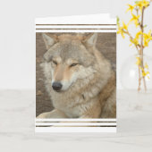 Wolf-Gruß-Karte Karte (Gelbe Blume)