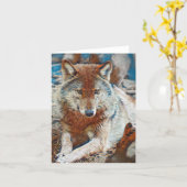 Wolf Grußkarte Karte (Gelbe Blume)