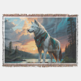Wolf Guardian Throw Blanket Decke