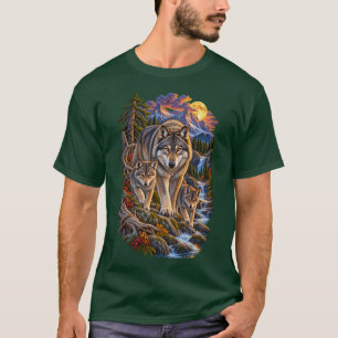 Wolf Guardians – Vintage Wolf Familie Berg T-Shirt