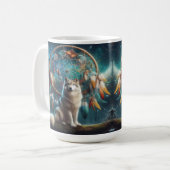 Wolf Guarding a Riant Dreamcatcher Kaffeetasse (Vorderseite Links)