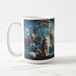 Wolf Guarding a Riant Dreamcatcher Kaffeetasse