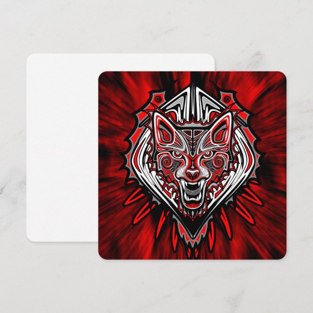 Wolf-Haida-Stammes-Totem-Design (Vorne/Hinten)