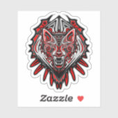 Wolf-Haida-Stammes-Totem-Design Aufkleber (Blatt)
