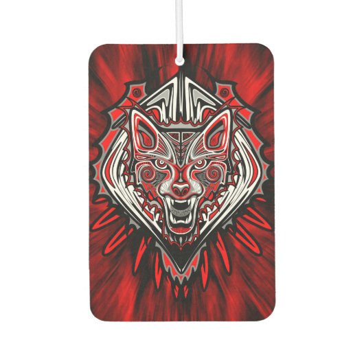 Wolf Haida-Stammes-Totem-Design Autolufterfrischer (Vorderseite)