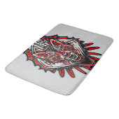 Wolf-Haida-Stammes-Totem-Design Badematte (Schrägansicht)
